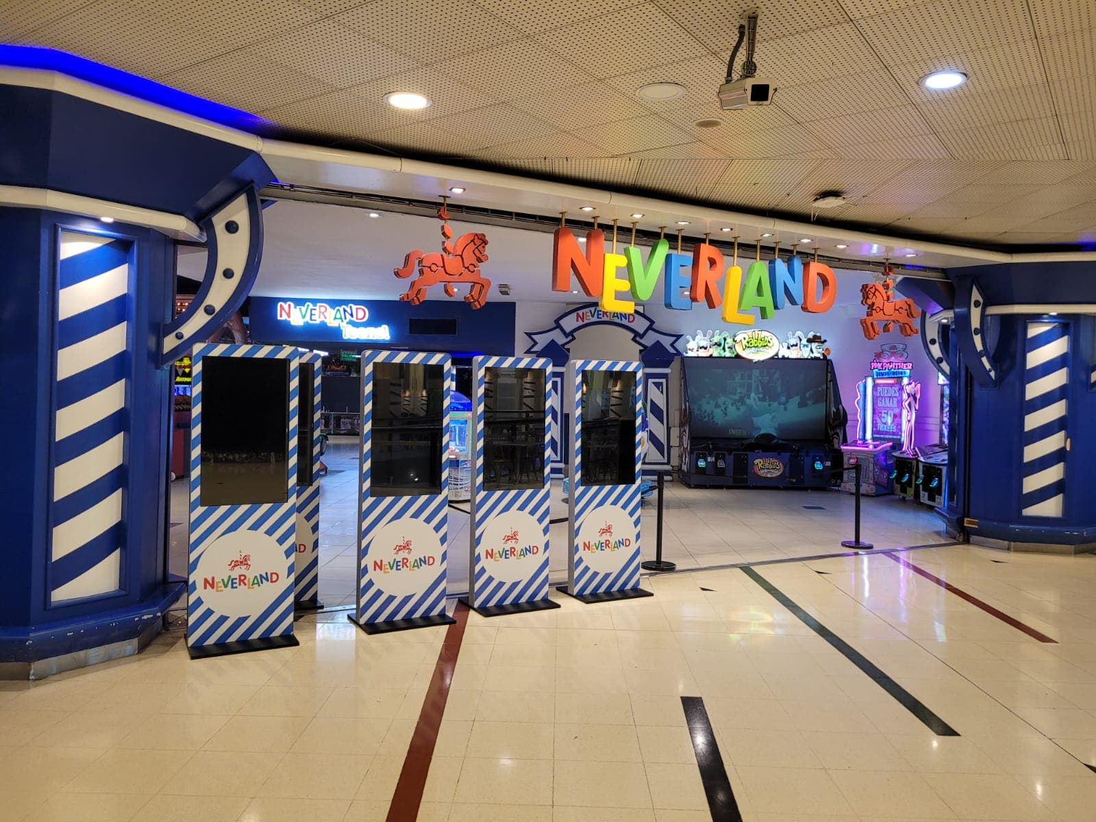 Neverland: señalética digital, vista principal